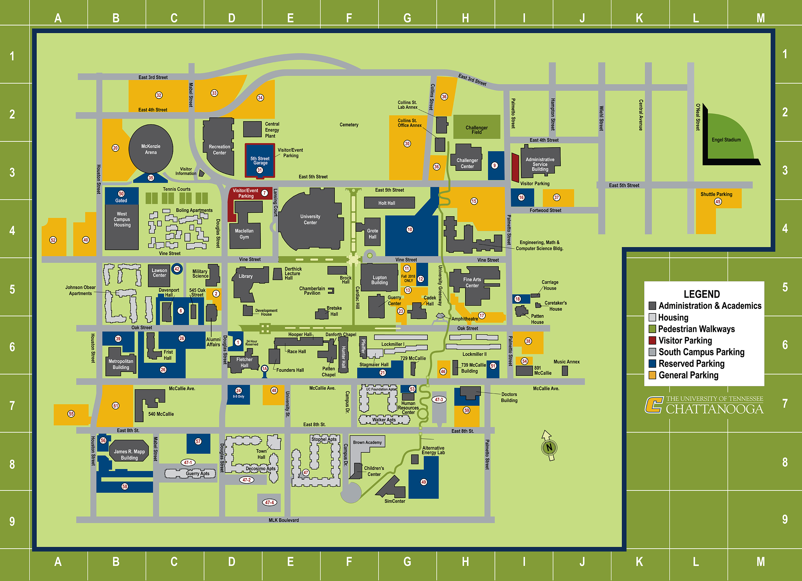 Campus Maps University Of Tennessee At Chattanooga