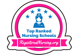 Top Ranked Nursing Schools Badge pink small