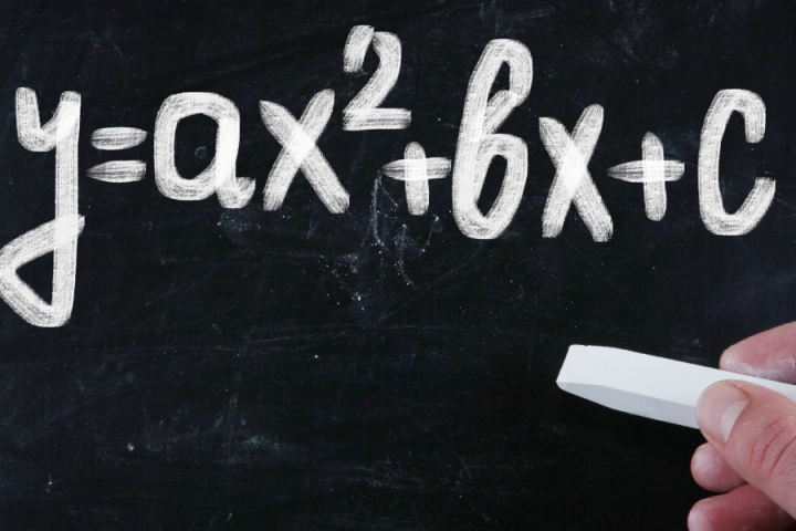 math equation on a chalkboard